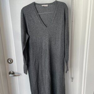Everlane 100% Cashmere V-Neck Sweater Dress – Gray – XL